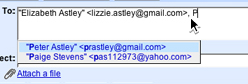 GMail screenshot autocomplete feature