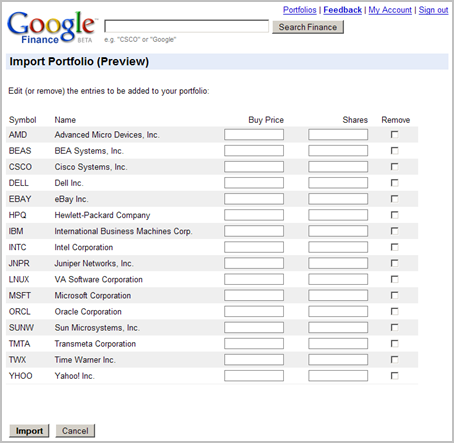 watchlist google finance