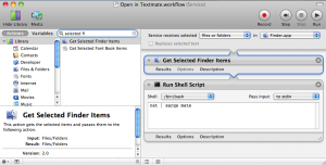 Automator final setup for "open in textmate" Finder.app context menu itm